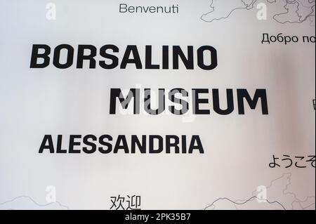 Borsalino Museum in Alessandria, Italien Stockfoto