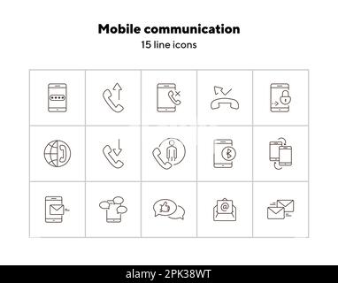 Mobile Kommunikation-Symbole Stock Vektor