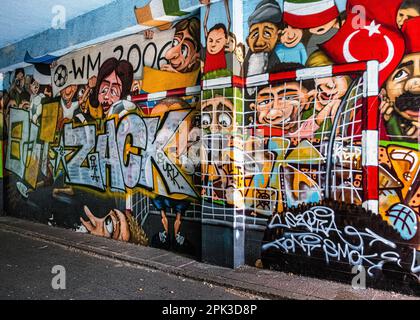 Graffiti im Parkhaus des BTTC Meteor Table Tennis Clubs, Schönstedtstr. 4, Gesundbrunnen, Mitte, Berlin Stockfoto