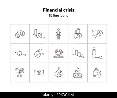 Symbole der Finanzkrise Stock Vektor
