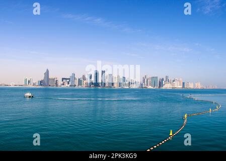 Skyline Von Doha Stockfoto