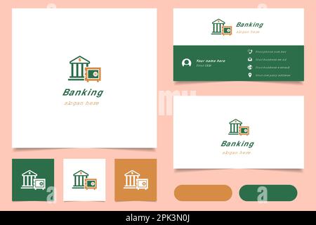 Logo mit editierbarem Slogan. Branding-Buch und Visitenkartenvorlage. Stock Vektor