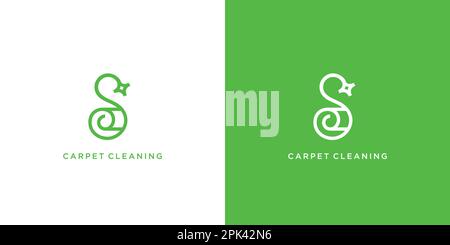 Einzigartiges und modernes Teppichreinigungs-S-Logo-Design Stock Vektor