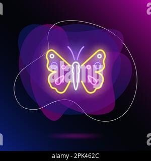 Schmetterling-Neon-Schild Stock Vektor