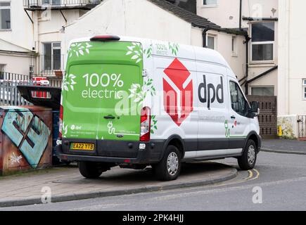 Ein dpd-Lieferwagen im Stadtzentrum von Brighton Stockfoto