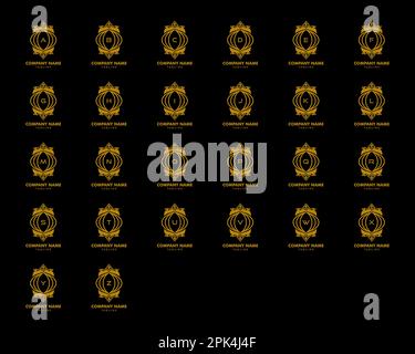Satz mit anfänglichem „Letter Luxury Ornament Monogram“-Logo Stock Vektor