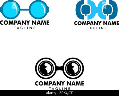 Brillenset Vector-Logo-Designelemente Stock Vektor