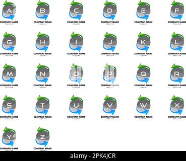 Anfangsbuchstabe mit kreisförmigem Exchange Logo-Design Stock Vektor