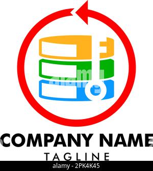 Design-Element Für Server Key-Symbol-Logo Stock Vektor