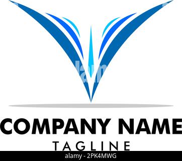 Anfangsbuchstabe V mit Wing Logo Template Design Vector Stock Vektor