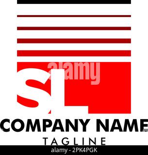 Design der ersten Logo-Vorlage Letter SL Stock Vektor