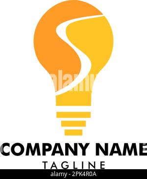 Anfangsbuchstabe S mit Vektorelement für Creative Bulb-Logo Stock Vektor