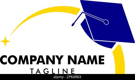 Graduierungshut Vektorlogo, Bildungslogo Stock Vektor