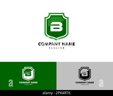 Anfangsbuchstabe B Security Company Logo, Anfangsbuchstabe des Security Shield Logo, Shield Logo, Security Logo Stock Vektor
