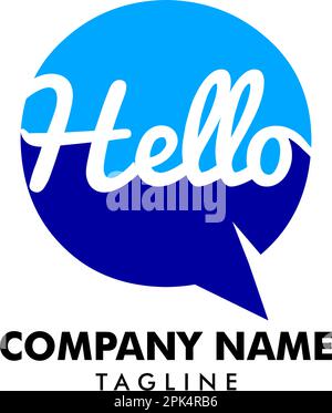 Bubble-Logo für „Hello Quote“-Nachricht Stock Vektor