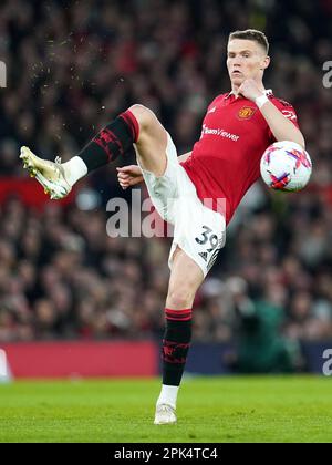 Scott McTominay von Manchester United in Aktion während des Premier League-Spiels in Old Trafford, Manchester. Bilddatum: Mittwoch, 5. April 2023. Stockfoto