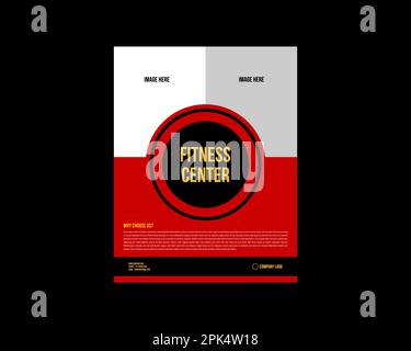 Fitness-Center Flyer-Vorlage Vektorabbildung Stock Vektor