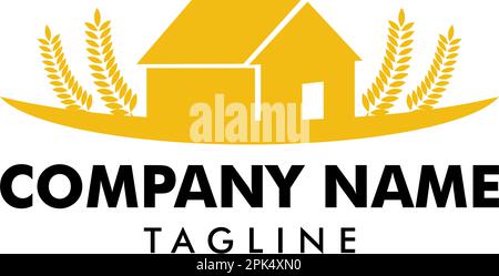 Wheat House Logo Template Design Vector Stock Vektor