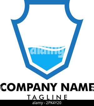 Logo-Vorlage für den Wasserabschirmungsvektor Stock Vektor