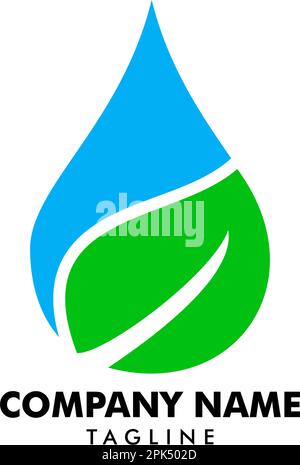 Design-Vorlage für Naturlogo mit Wassertropfen Stock Vektor
