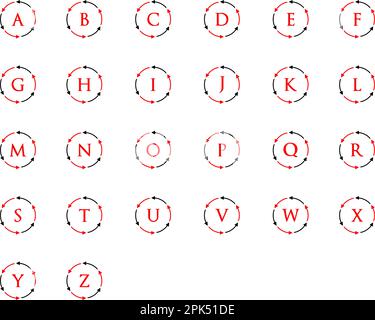Satz Anfangsbuchstaben mit kreisförmigem Pfeil-Logo-Vorlage Stock Vektor
