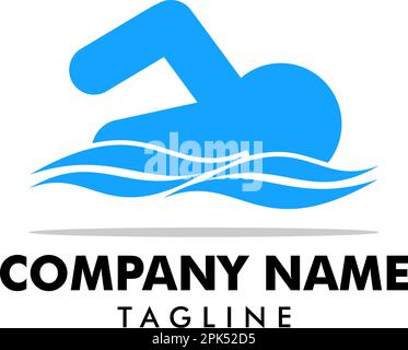 Logo für Schwimmwassersport mit Vektordesign Stock Vektor