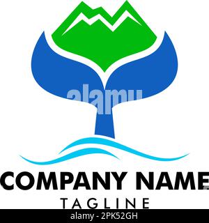 Whale Tail Logo-Design Stock Vektor