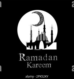 CultureOfFaith. Ramadan Kareem. Der Mond mit Mustern. Vektordarstellung Stock Vektor