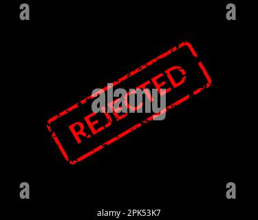 Stempel mit Wort abgelehnt, Grunge-Stil, auf schwarzem Hintergrund Stock Vektor