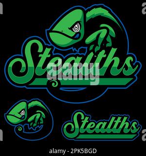 Chamäleon Team Maskottchen Stock Vektor