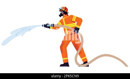 Feuerwehrmann auf White Stock Vektor