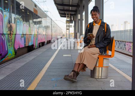 Bahnhof für afrikanische Mädchen Stockfoto