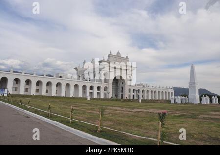 Replica de edificio de la Recova y plaza de Mayo, La Punta, San Luis, Argentinien Stockfoto