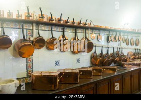 Alte Küche in Castle De Haar, Niederlande Stockfoto