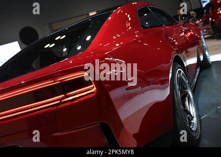 Das Dodge Charger Daytona SRT-Konzept wird auf der New York International Auto Show (NYIAS) 2023 im Javits Center am 5. April 2023 in New ausgestellt Stockfoto