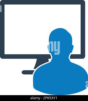 Symbol „Computerprogrammierer“. Flache Vektor-EPS. Stock Vektor