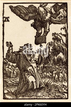 Albrecht Altdorfer, Verkündung an Joachim, c. 1513, Woodcut. Stockfoto