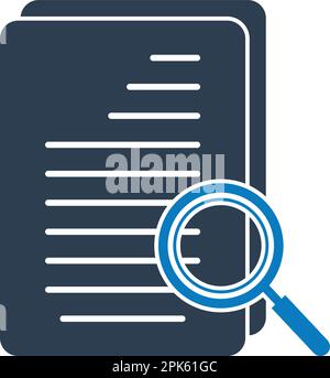 Symbol "in Dokument suchen". Flache Vektor-EPS. Stock Vektor