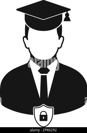 Symbol für eine Bildungsversicherung. Flache Vektor-EPS. Stock Vektor