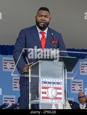 David Ortiz Einweihung in die MLB Hall of Fame 2022 - Cooperstown NY Stockfoto