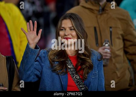 Barcelona, Esp. 05. April 2023. FC BARCELONA gegen REAL MADRID 5. April 2023 Anna Lewandowska während des Spiels auf der zweiten Etappe zwischen dem FC Barcelona und Real Madrid, das dem Halbfinale des Spanischen King's Cup im Spotify Camp Nou in Barcelona, Spanien entspricht. Kredit: Rosdemora/Alamy Live News Stockfoto