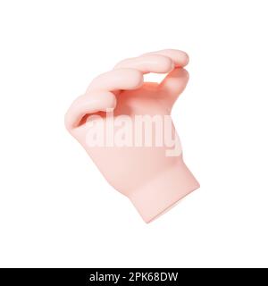 Cartoon mit verschiedenen Handgesten, 3D-Rendering. Digitale Zeichnung. Stockfoto