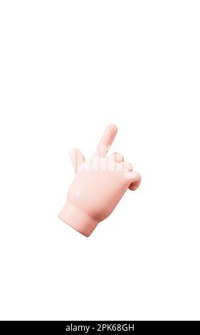 Cartoon mit verschiedenen Handgesten, 3D-Rendering. Digitale Zeichnung. Stockfoto