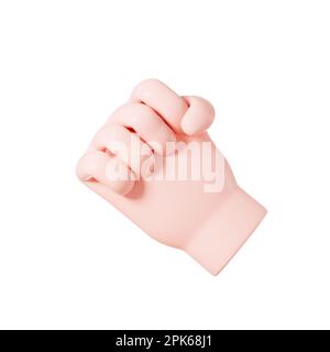 Cartoon mit verschiedenen Handgesten, 3D-Rendering. Digitale Zeichnung. Stockfoto