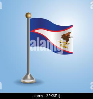 Staatsflagge von Amerikanisch-Samoa. Nationales Symbol, Vektordarstellung Stock Vektor
