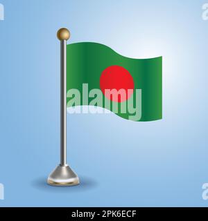 Tafelflagge Bangladeschs. Nationales Symbol, Vektordarstellung Stock Vektor