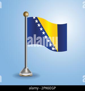 Tafelflagge Bosnien und Herzegowinas. Nationales Symbol, Vektordarstellung Stock Vektor