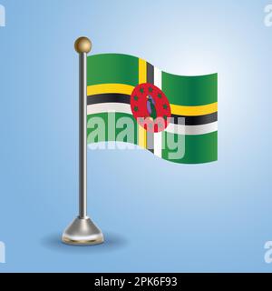 Flagge Dominicas auf dem Staatstisch. Nationales Symbol, Vektordarstellung Stock Vektor