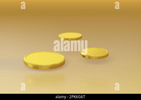 Podest, Podium zur Auslage von Produkten, Kosmetik, Schmuck. 3D-Rendering Stockfoto