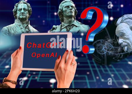 Symbol Photo, ChatGBT, AI, OpenAI, Chatbot, Künstliche Intelligenz, IT-System, Computerwissenschaft, IT-Technologie, Computersystem, Software Stockfoto